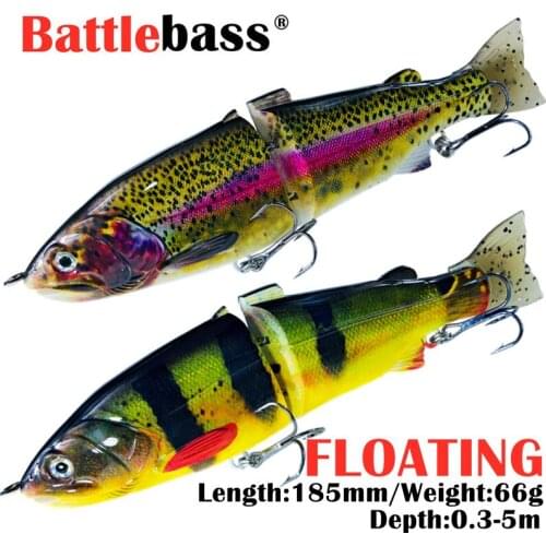 BATTLEBASS Fishing Swimbait Glide S Swimming 18cm 65.6g 2 Segment Multi Jointed Lure Trout Fresh Water Slow Sink Fish Bait