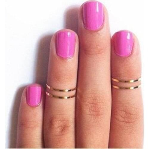 Hot Fashion New Punk Common Short Thin Alloy Finger Ring Diameter Gold And Silver color, Wholesale
