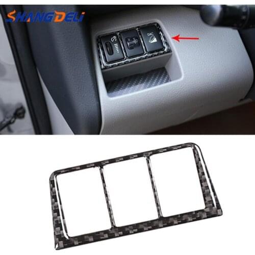 Carbon Fiber Headlight Switch Frame Cover Decorative Sticker Trim Car lnterior Accessories For Toyota RAV4 2006 -2012