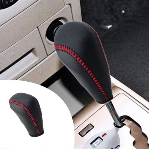 For Chevrolet LOVA 2006-2010 Aveo 2008 2004 1.4T 1pc PU Leather Hand Brake Shift Knob Cover Gear Case Car Gear Shift Collars