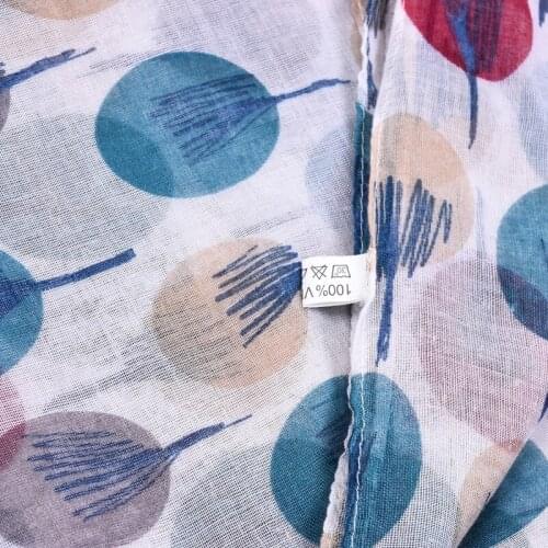 Scarf Lightweight Head Wraps Blanket Colorful Polka Dot Sketch Tree Printed Hijab Shawls