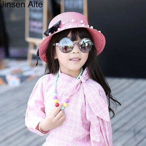 New Fashion Bow Straw Hats Summer Baby Mom Parent-child Hat Women Girls Solid Children Gift Beach Headwear Chapeau Femme JS244