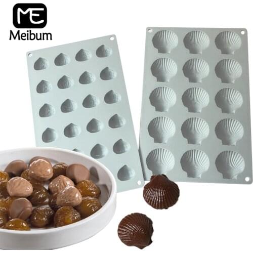 Meibum Chestnut and Shell Design Silicone Cake Molds Chocolate Mould Dessert Placing Decoration Ice Cube Tray Pastry Baking Tool