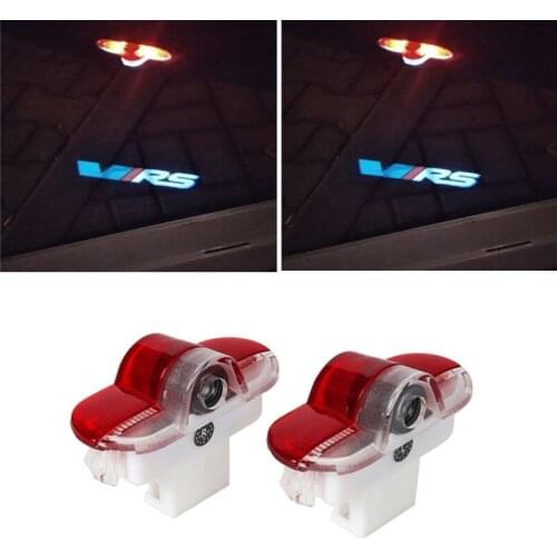 2pcs LED Courtesy Light For Skoda Octavia A5 2013 A2 A3 Car Styling Skoda VRS Logo Light Car Door Foot Lamp Skoda Accessories