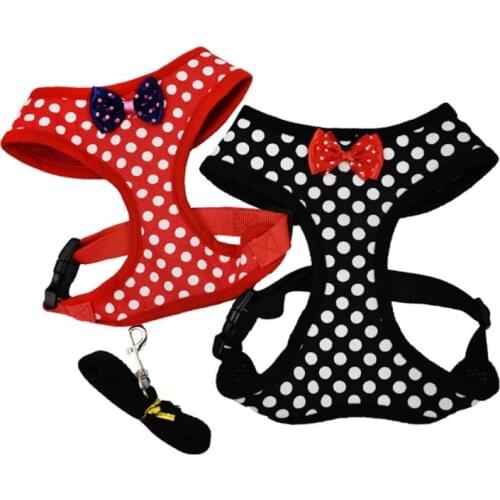 Pet Supplies Small And Medium-sized Dog Traction Chest Back I-shaped Pet Polka Dot Chest Harness