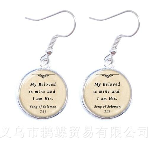 I love Christian Inspirational Jesus Earrings Faith Bible Charm Women Girls Drop Earrings Best Friend Gifts