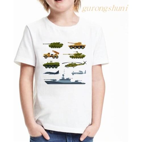 Funny kids t shirt for boys Armored army vehicles kid girls clothes tshirt girl tank graphic tee Children clothing t-shirt 2021