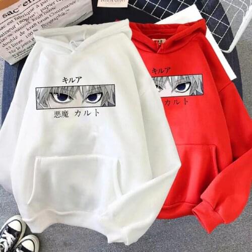 Hoodies Killua Zoldyck Devil Eye Women Hoodies Hunter X Hunter Female Pullsovers Anime Sweatshirts Goth Clothes Kawaii
