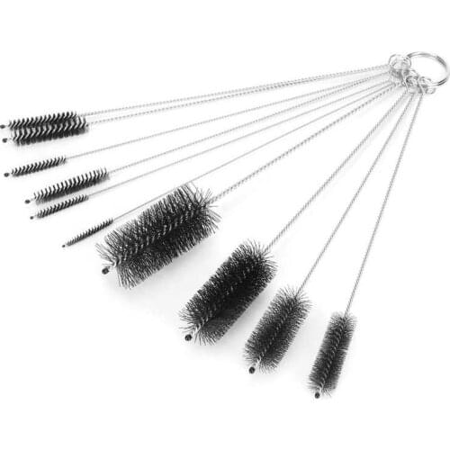 10Pcs Coffee Machine Brush Elastic Handle Cleaner Stainless Steel Nylon Bottle Cleaning Brush Set Suitable for Cleaning Bottle