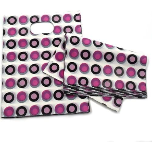 100pcs/bag round dot Plastic Bag 20x15cm Shopping Jewelry Packaging Plastic Gift Bag With Handle