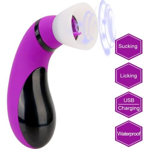 2 in 1 Breast Massager Vagina Sucking Pump Sex Toys for Woman Clitoris G spot Stimulation Nipple Sucker Tongue Licking Vibrator