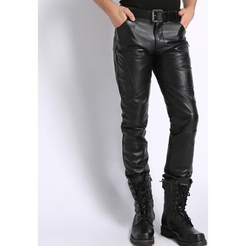 2021 Men Genuine Leather Pencil Pants Style Fashionable Soft Leather Trousers Motorcycle Pants for Men Plus Size Pants