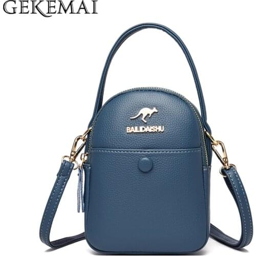 2021 Soild Color Casual Ladies Mini Messenger Bags New High Quality Leather Womens Shoulder Bags Travel Bag Wallet Sac A Main