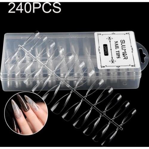240 pcs 11 styles Fake Nails,Curve Clear Nails Tips,Press On Nails,False Nails,Glue On Nails,Nail Tips,Full Cover Nail Tips-1721