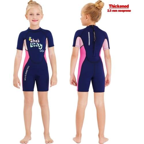 One-Piece Diving Suit Neoprenes 2.5mm Wetsuit Children For Keep Warm Short Sleeves Shorts Kids Wetsuits UV Protection Swimwear
