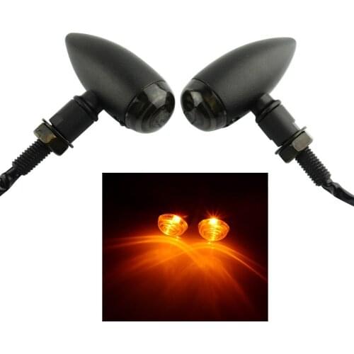 Black Smoke Mini Bullet Metal LED Lens Motorcycle Turn Signal Indicator Flasher Light For Universal Motorcycle Honda Yamaha