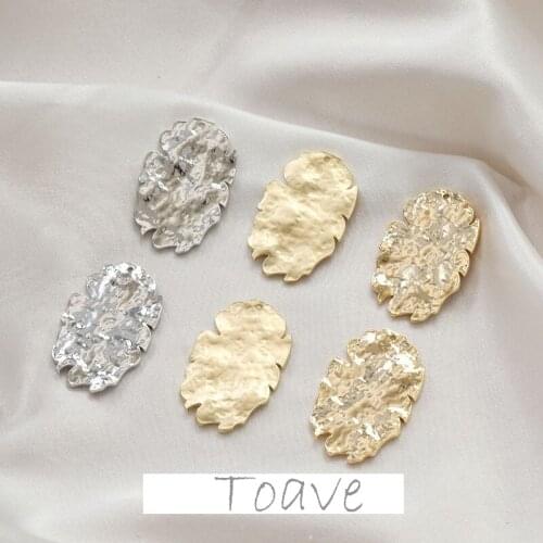 Colored copper plated 14k gold irregular oval percussion surface oval pendant diy earpiece hand-made material accessories