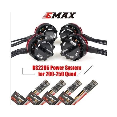 EMAX RS2205 2300KV 2600KV CCW Brushless Motor With 3-4S 30A BLHeli lightning ESC Power Combo For RC FPV Quadcopter