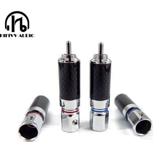 Hifivv audio hifi RCA cable connector 100% genuine goods High grade carbon fiber rhodium plating rac plug