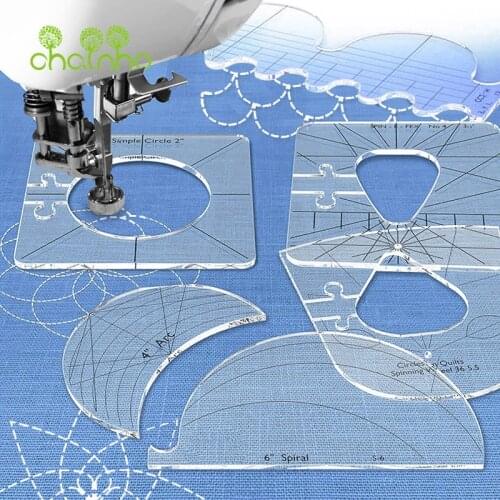 Chainho,Acrylic,Special-Shaped Ruler,Sewing&Quilting Circles,Spiral,Arc,Clamshell on Quilts,Patchwork,DIY Templates Accessories
