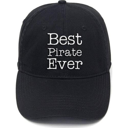 Lyprerazy Pirate Gifts Best Pirate Ever Washed Cotton Adjustable Flock Printing Baseball Cap