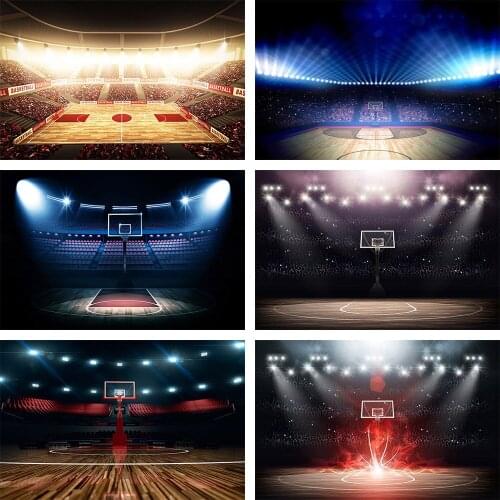 Mehofon Basketball Court Photography Background Indoor Stadium Lights Children Boy Birthday Party Portrait Backdrop Photo Studio