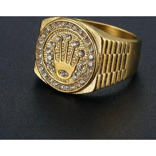 Hip-hop titanium steel ring for men