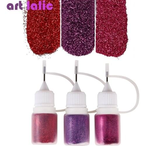 3 Bottle Set Diamond Shiny Nail Glitter Set Powder Sparkly Metallic Manicure Chrome Mirror Pigment DIY Nail Art Decoration Kit