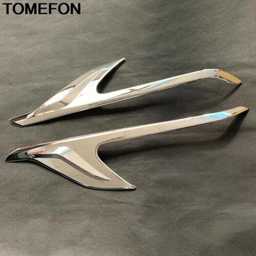 TOMEFON Exterior Accessories For Toyota Alphard AH30 2019 Sport Edition Headlight Lamp Decoration Cover Trim Stainless Steel