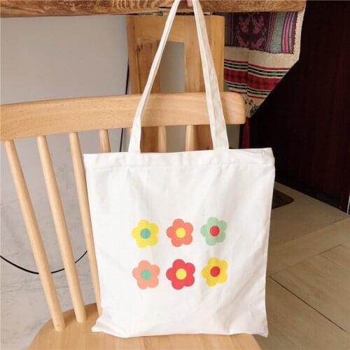 2021 New Womens Shopper Female Bag Canvas Shopping Handbag Ladies Casual Shoulder Bag Cotton Cloth Tote Bags