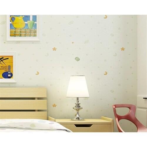 Wellyu Cute children star moon cartoon wallpaper bedroom boy girl children room pink non-woven 3d wallpaper roll papier peint