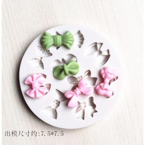Wholesale/retail,free shipping,p664 bowknots Soft clay chocolate mould silicone cake decoration mold