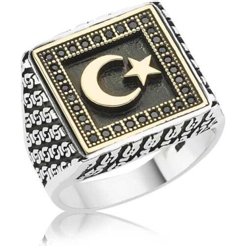 Original silver , Moon Star Male ,Ring, Good Quality and Affordable Moon Star ,Rings Types