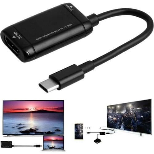 Mini USB 3.1 Type C to HDMI HDTV TV Cable Cord 1080P Adapter Converter For MHL Android Phone Tablet