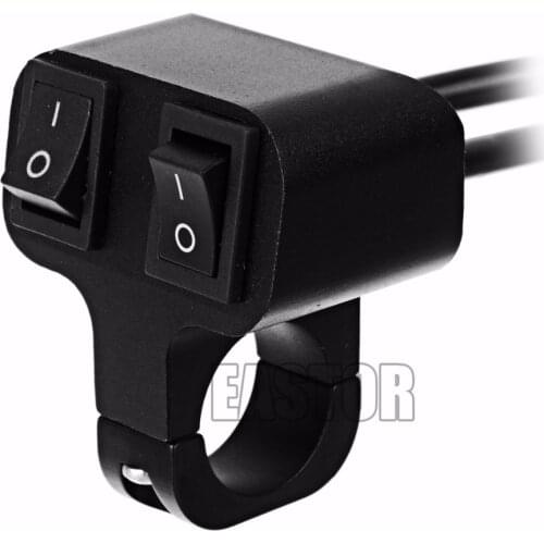 12v 10A Motorcycle CNC Aluminum Alloy Switch 22mm 2 Way Headlight Switch Motorcycle Switches Momentary switch Handbar 2 Wire