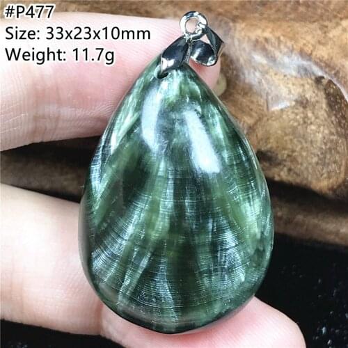 Natural Green Seraphinite Pendant Jewelry For Woman Lady Men Healing Gift Crystal Silver Stone 33x23x10mm Beads Gemstone AAAAA