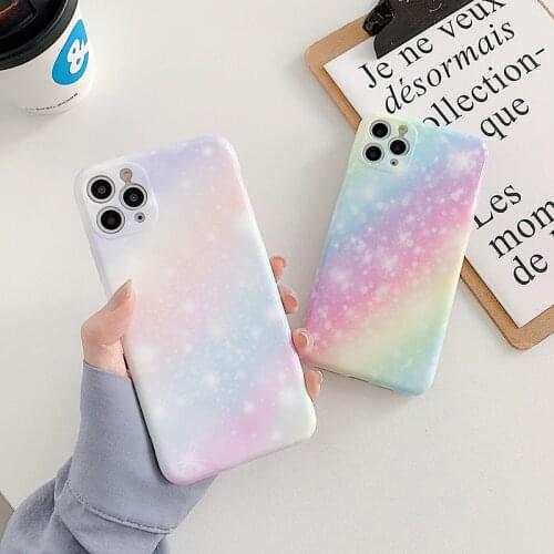 Luxury Star glitter marble rainbow starry sky soft silicone Phone Case For iPhone 11 Pro Max XS XR X 8 7 plus SE 2020 Cover