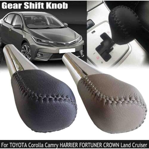 Real Leather Balck Automatic Gear Shift Lever Knob Stick Shifter For Toyota Corolla Camry HARRIER FORTUNER CROWN Land Cruiser