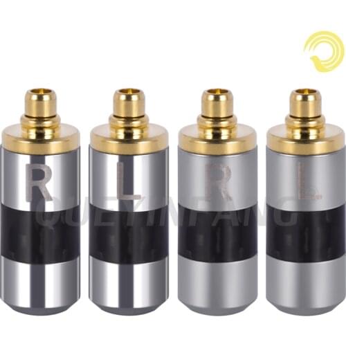QUEYINFANG MMCX Male Connector Plug Gold-plated Copper Shell Carbon Fiber Earphone Pin MMCX Wire Connector For SE535 SE846