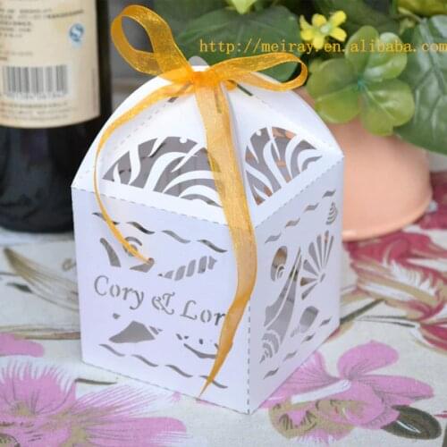 Candy box wedding,laser cut favor box wedding 8*8*11cm