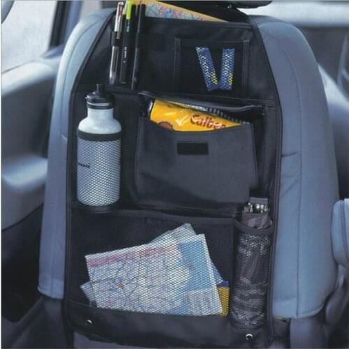 Universal Waterproof Car Back Seat Organizer Storage Bag Multi Pocket Hanging Pouch Assorted Car Accessories Black 58x38cm