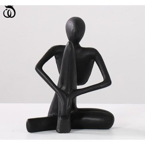 WU CHEN LONG Nordic Abstract Metal Figure Arts Sculpture Character Statue Crafts Modern Simple Home Decorations LivingRoom R6483