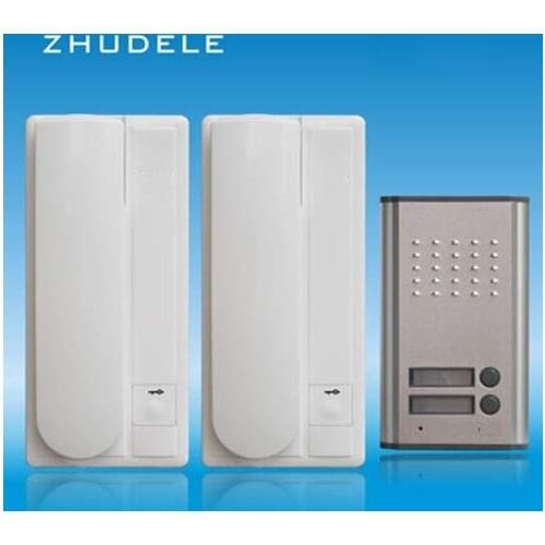 ZHUDELE 2 - apartment Home Security Doorphone ZD-3208AA Audio Doorbell ,2- wire intercom system unlock function