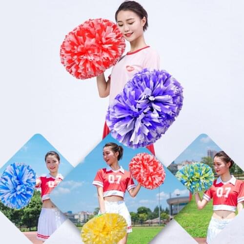 1 piece colorfast MATT cheerleader pom poms cheerleading pompoms Cheering pompom Flower Took Ball Bouquet Plastic Handles