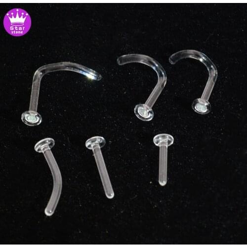 1Pc Glass Ear Tapers Plugs18G-10G Glass Nose Ring Stud Piercing Handmade Hanger Gauges Piercing Jewelry Set Ear Piercing