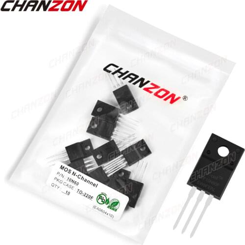 10pcs 10N60 TO-220F N-Channel Mosfet Bipolar Junction Transistor BJT SIC Mos Fets Triode Tube 10A 600V Integrated Circuits