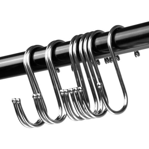 10Pcs Stainless Steel Practical Hooks S Shape Kitchen Railing S Hanger Hook Clasp Holder Hooks For Hanging Clothes Handbag Hook