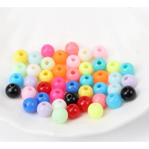 16 Color Solid color Acrylic Round Spacer Beads For Jewelry making DIY 6mm 200pcs KL89