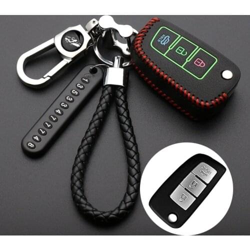 3 Button leather Car Remote Key Fob Shell Cover Case For Nissan X-Trail Juke Qashqai Micra Pulsar 2014 2015 2016 2017 2018