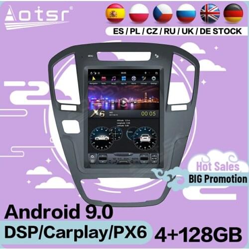 4+128G Tesla Screen Multimedia Stereo Android Player For Buick Regal 2008 2009 2010 2011 2012 2013 GPS Navi Auto Radio Head Unit